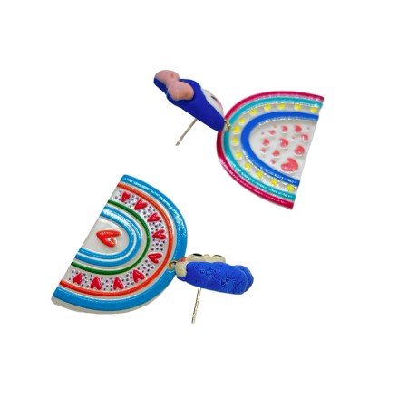 earrings stud boy and girl with blue hair1